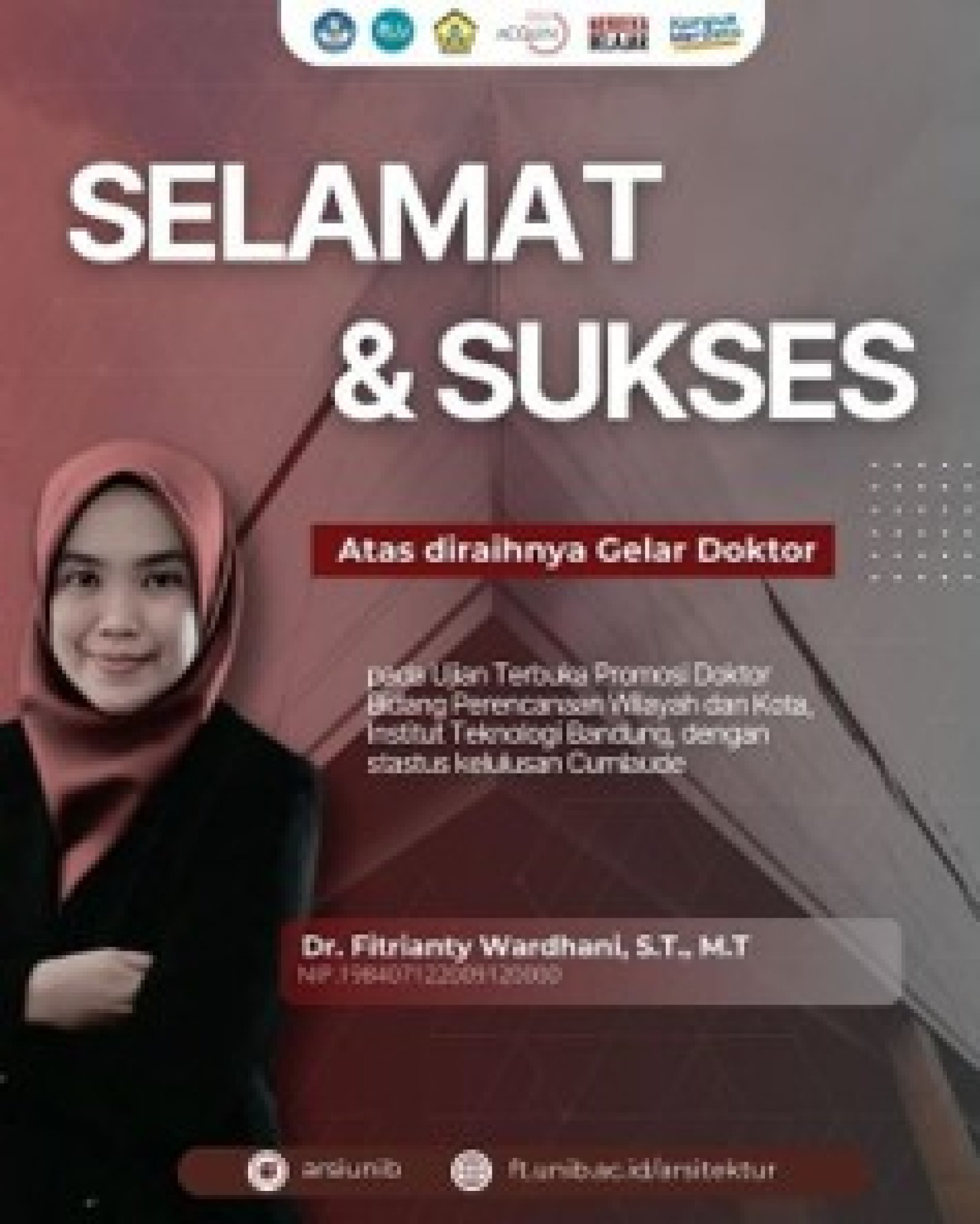 Selamat dan Sukses! Dr. Fitrianty Wardhani Raih Gelar Doktor dengan Predikat Cumlaude