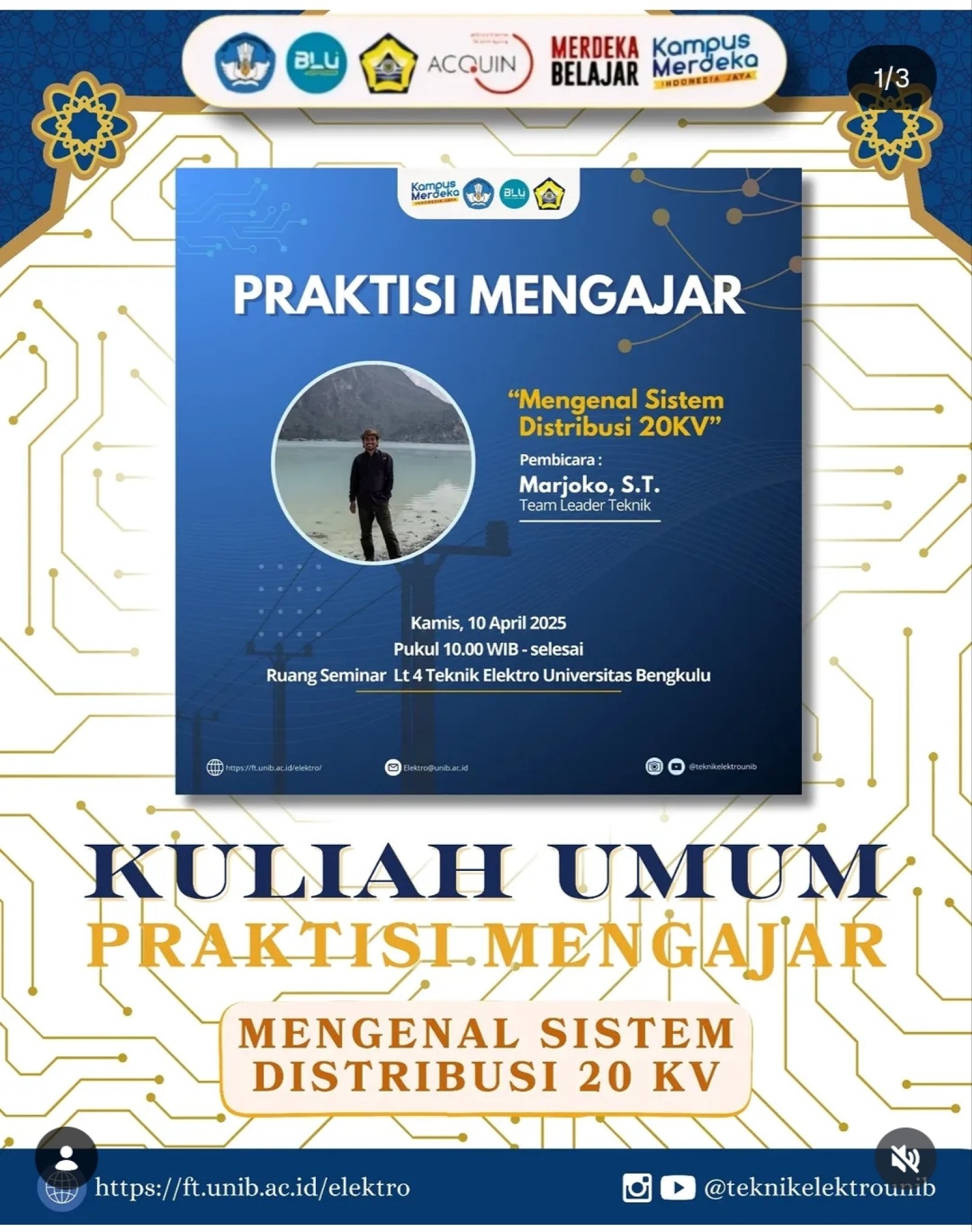 Sinergi Kampus dan Industri: Alumni Teknik Elektro Bekali Mahasiswa Teknik Elektro Ilmu Distribusi 20 KV