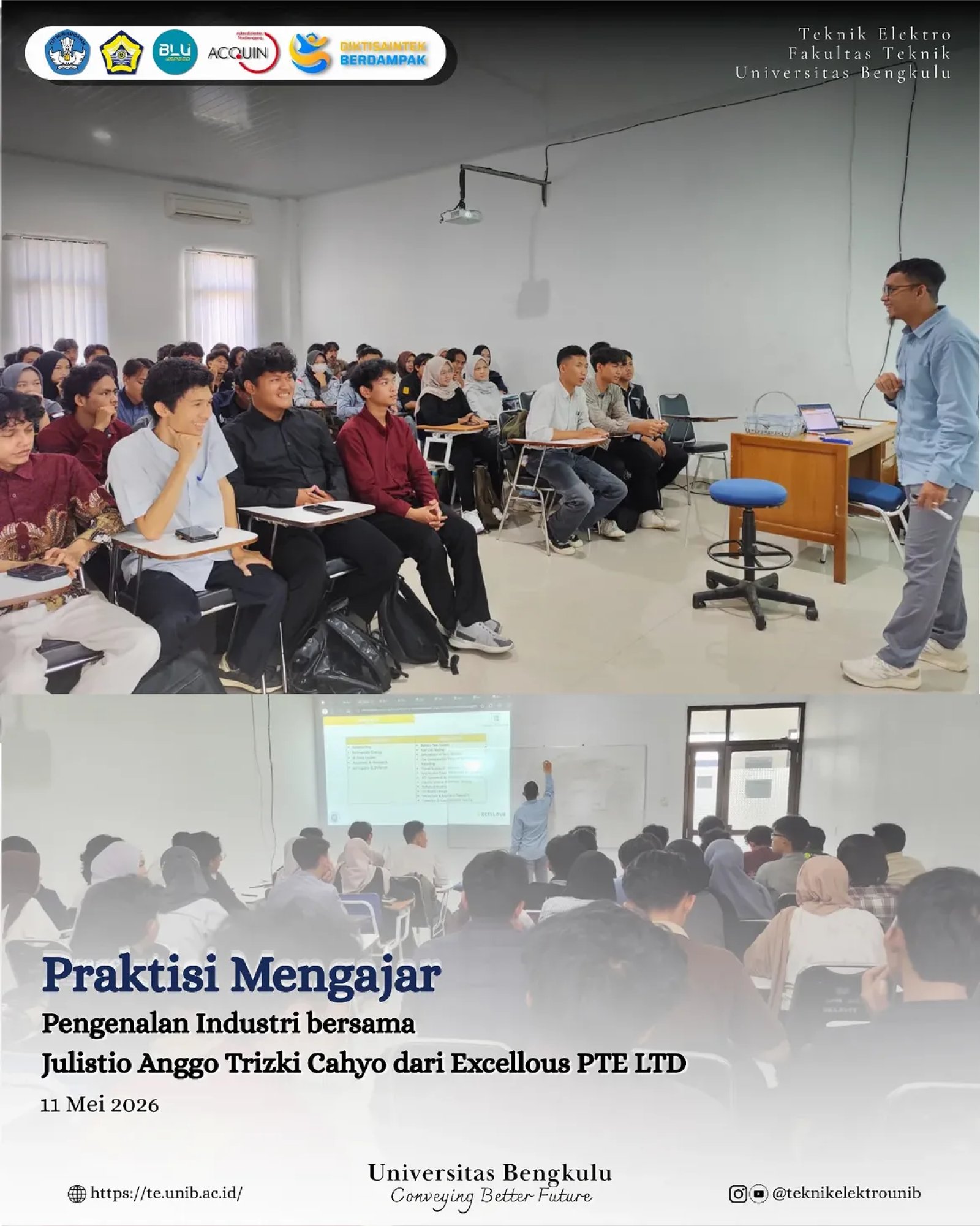 Program Praktisi Mengajar: Alumni Teknik Elektro UNIB Bedah Realitas Dunia Industri pada Mata Kuliah Automasi Sistem