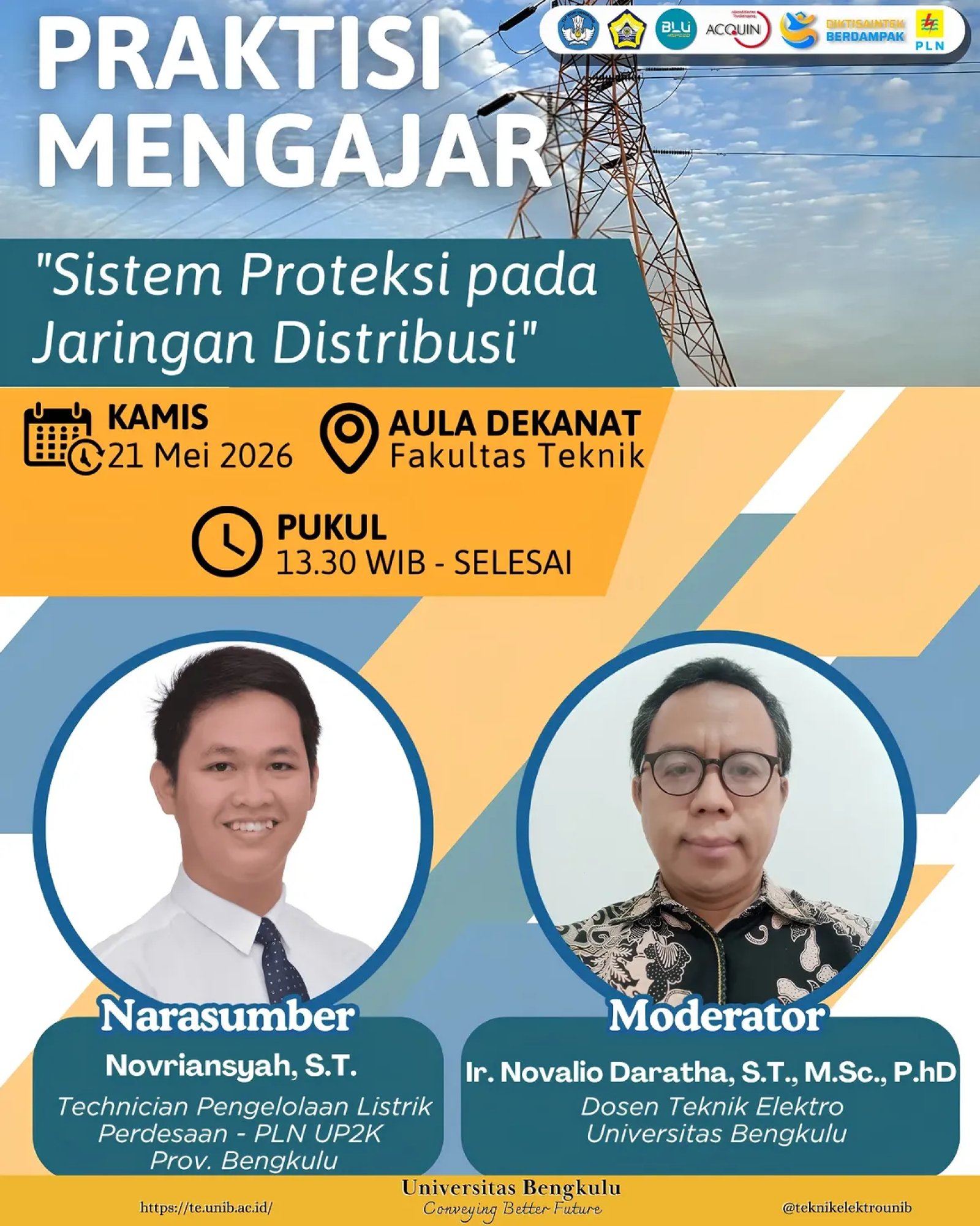 Hadirkan Praktisi PLN, Teknik Elektro UNIB Kupas Tuntas Sistem Proteksi Jaringan Distribusi
