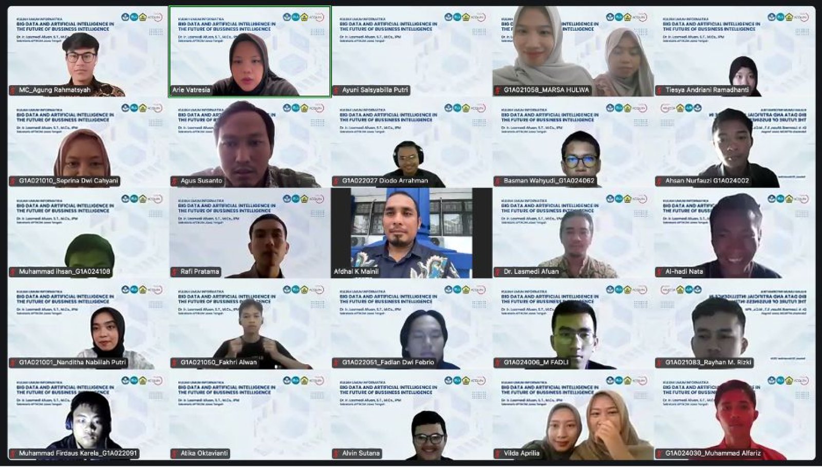 Prodi Informatika Sukses Gelar Kuliah Umum “Big Data and Artificial Intelligence in The Future Business Intelligence”