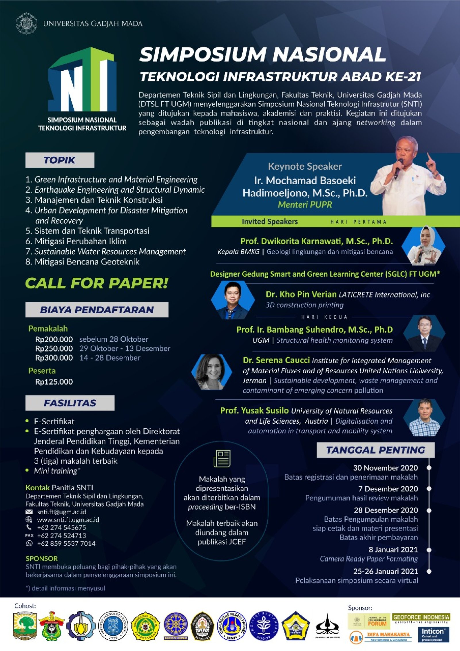 Prodi Teknik Sipil UNIB menjadi Co-Host pada Acara Simposium Nasional Teknologi Infrastruktur Abad ke-21