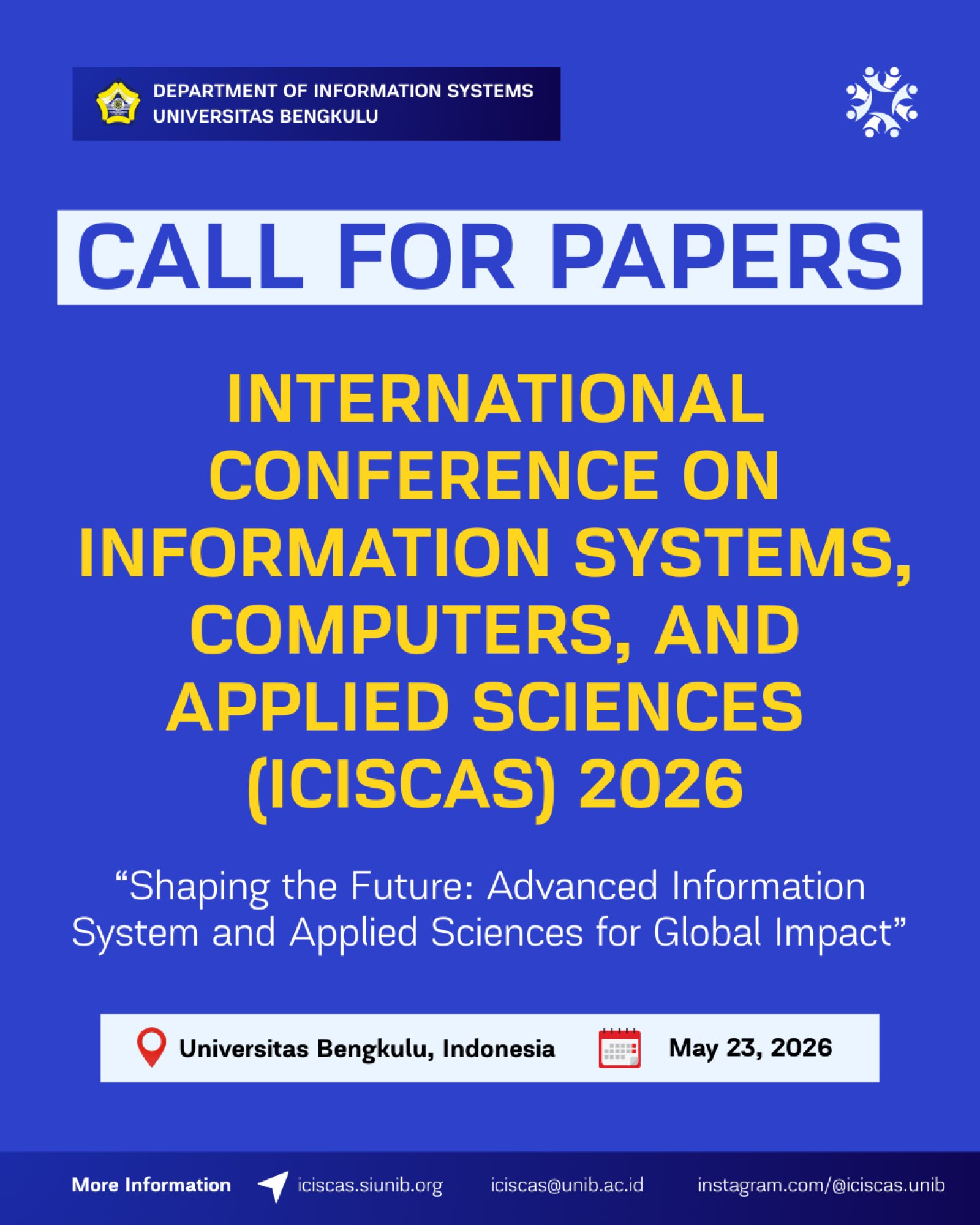 International Conference on Information Systems, Computers, and Applied Sciences (ICISCAS) 2026