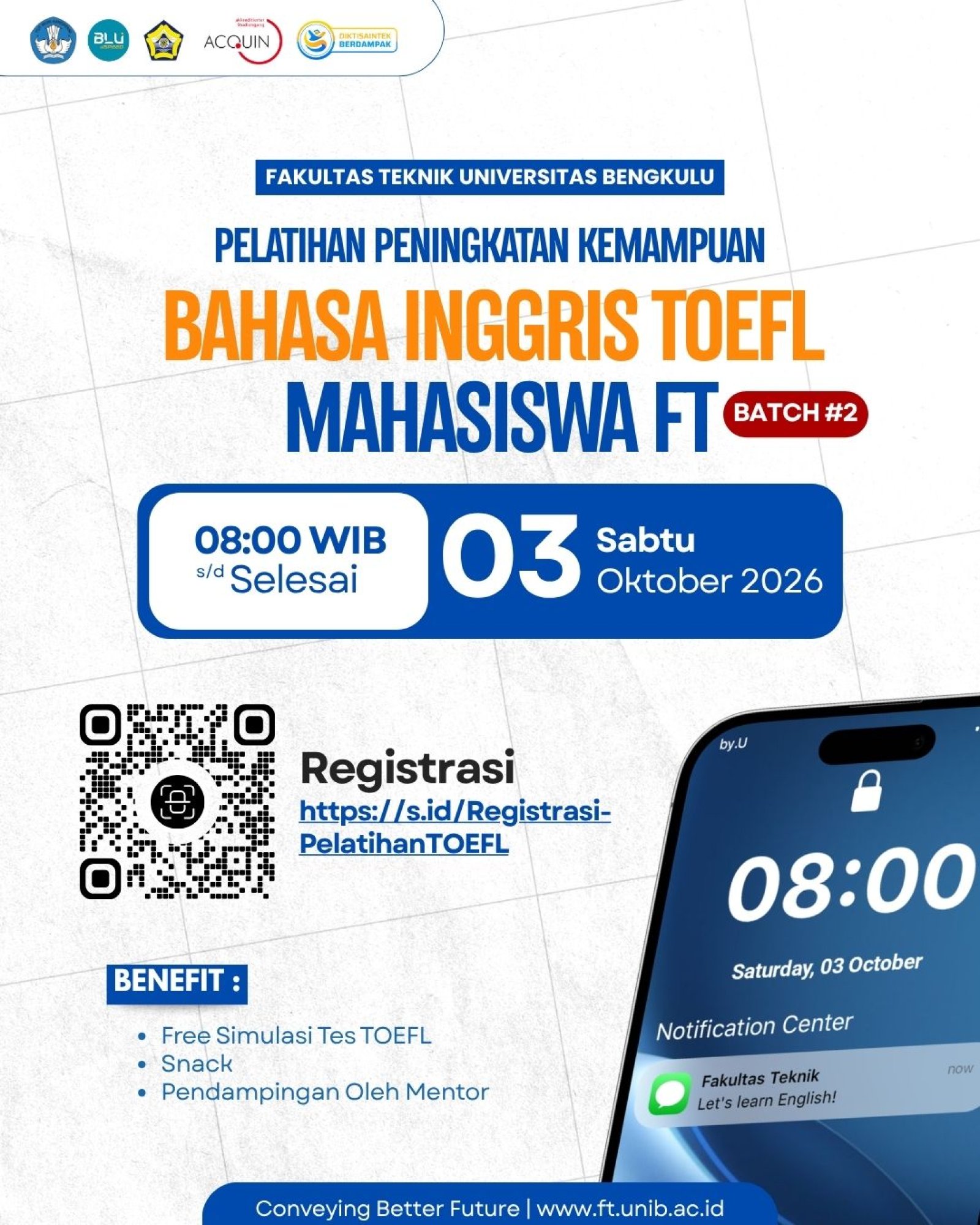 FT UNIB Kembali Gelar Pelatihan Peningkatan Kemampuan Bahasa Inggris TOEFL Batch 2