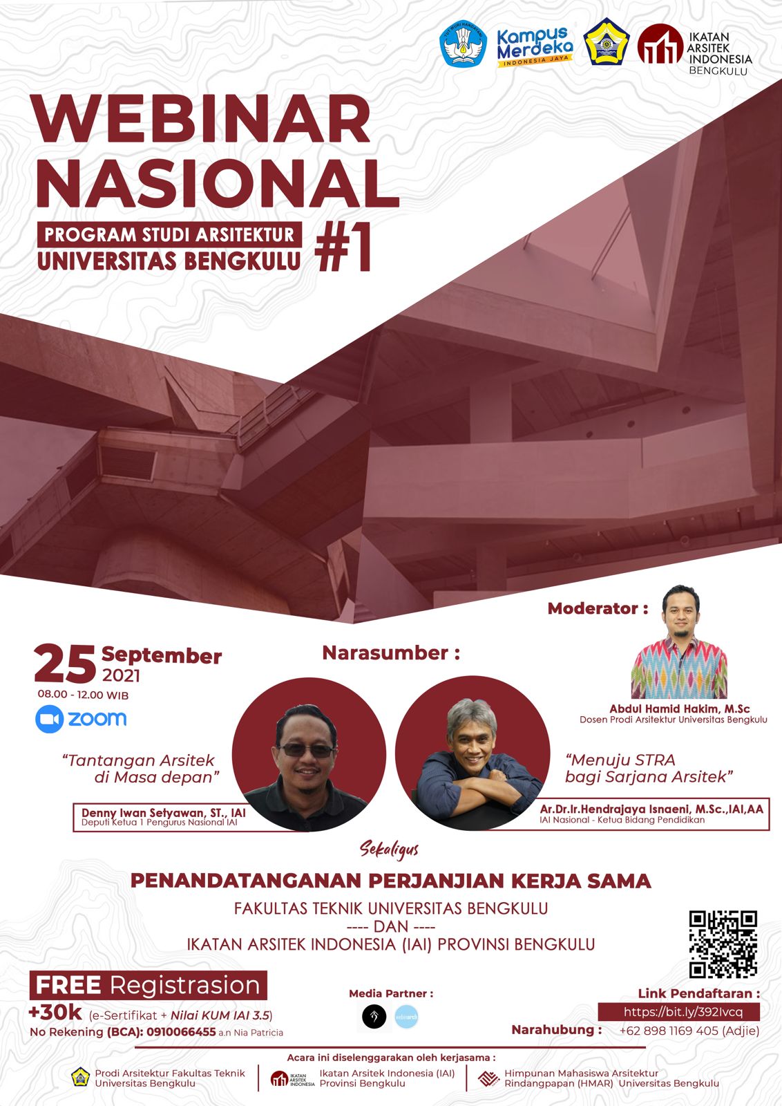 Webinar Nasional Prodi Arsitektur Fakultas Teknik UNIB Tahun 2021